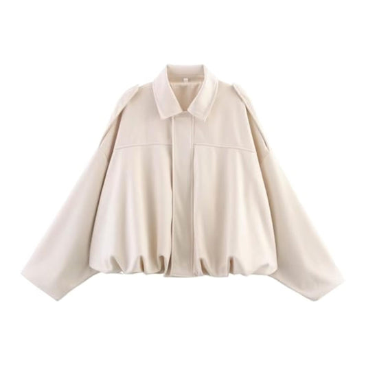 Womens Faux Suede Bomber Jacket Casual Lapel Pilot Jackets Coat Oversized Long Sleeve