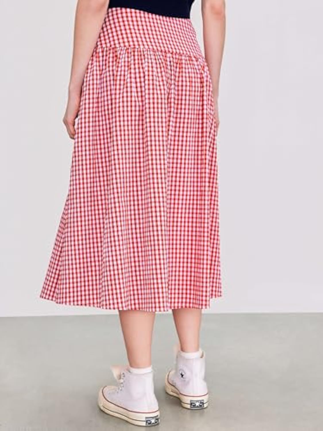 Gingham Long Skirts for Women Maxi Plaid Skirt A Line High Waist Summer Skirts Casual Trendy