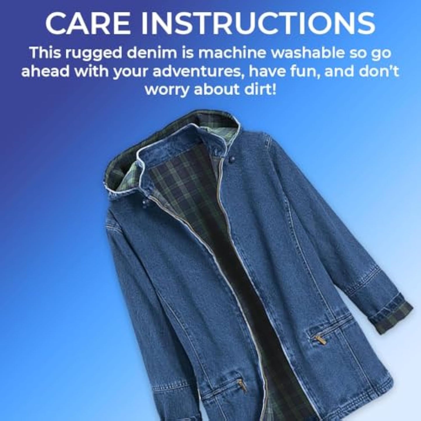 Women’s Flannel Lined Denim Jacket | Detachable Hood | Zip Front and Side Pockets | 100% Cotton
